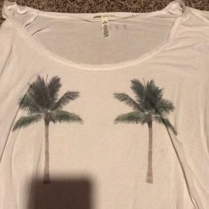PINK over sized palm tree tee